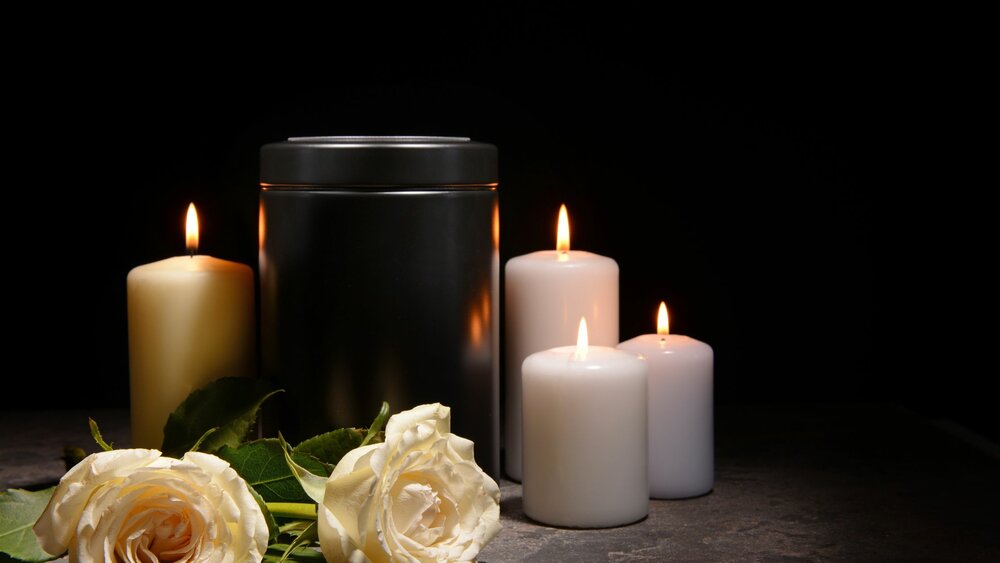 An Urn sitting on a table