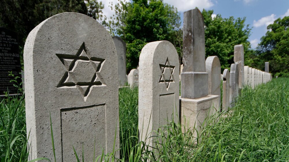 Headstones in a cemetery